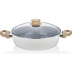 Marmite Basse 28 cm Revêtement Céramique & Effet Bois – Série CEM Soft