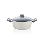 Marmite 24 cm Revêtement Céramique Crème – Design Élégant