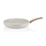Poêle XXL 30 cm Revêtement Céramique Crème & Bois – Série CEM Soft