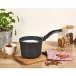 Pot à Lait / Casserole 16 cm en Fonte – Revêtement Granit Gris