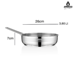 Poêle Amboss Sapphire en acier inoxydable de 26 cm (sans couvercle) – Image 4