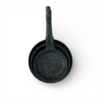 Set de 3 Poêles en Fonte d'Aluminium Revêtement Granit Dilimli Elit – 20/24/28 cm