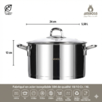 Ensemble Amboss Diamond 8 pièces en acier inoxydable - avec couvercles en verre – Image 5