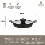 Ensemble de 3 poêles en fonte granit Amboss Astral avec couvercles en verre – Image 2