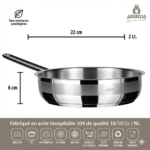 Poêle  Amboss Saphire en acier inoxydable (sans couvercle) 22 x 6 cm – Image 3