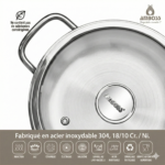 Ensemble de 8 pièces Amboss Cool en acier inoxydable à base induction avec couvercles en verre – Image 7