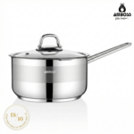 Casserole/pot à lait Amboss Saphire en acier inoxydable avec couvercle en verre, 18 cm – Image 4