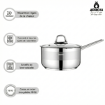 Casserole/pot à lait Amboss Saphire en acier inoxydable avec couvercle en verre, 16 cm – Image 5