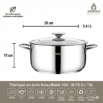 Ensemble de 8 pièces Amboss Cool en acier inoxydable à base induction avec couvercles en verre – Image 4