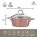 Ensemble Amboss Crystal 7 pièces en granit bicolore - Or rose – Image 3