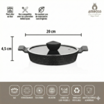 Ensemble de 3 poêles en fonte granit Amboss Astral avec couvercles en verre – Image 4