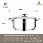 Ensemble de 8 pièces Amboss Cool en acier inoxydable à base induction avec couvercles en verre – Image 5