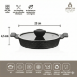 Ensemble de 3 poêles en fonte granit Amboss Astral avec couvercles en verre – Image 3