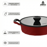 Ensemble de 7 pièces de casseroles et poêles en fonte Vento, rouge – Image 5