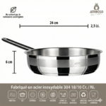 Poêle Amboss Saphire en acier inoxydable (sans couvercle) 24 x 6 cm – Image 3