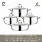 Ensemble de marmite 8 pièces en acier inoxydable Stone avec fond à induction – Image 4