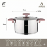 Amboss Enio 8 pièces en acier inoxydable or rose avec poignées en bakélite anti-chaleur – Image 5