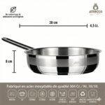 Poêle Amboss Sapphire en acier inoxydable (sans couvercle) 28 x 8 cm – Image 3