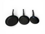 Set de 3 Poêles en Fonte d'Aluminium Revêtement Granit – Modèle Truva (20-24-28 cm) – Image 2
