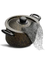 Marmite à Pâtes Ovale 26 cm avec Couvercle Égoutteur – Revêtement Granit