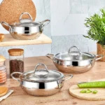 Ensemble de marmite 6 pièces Amboss Stone en acier inoxydable à fond à induction