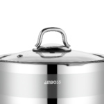 Casserole/pot à lait Amboss Saphire en acier inoxydable avec couvercle en verre, 18 cm – Image 2