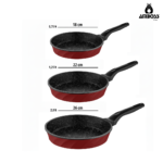 Ensemble de 3 poêles en fonte Vento - Rouge – Image 2